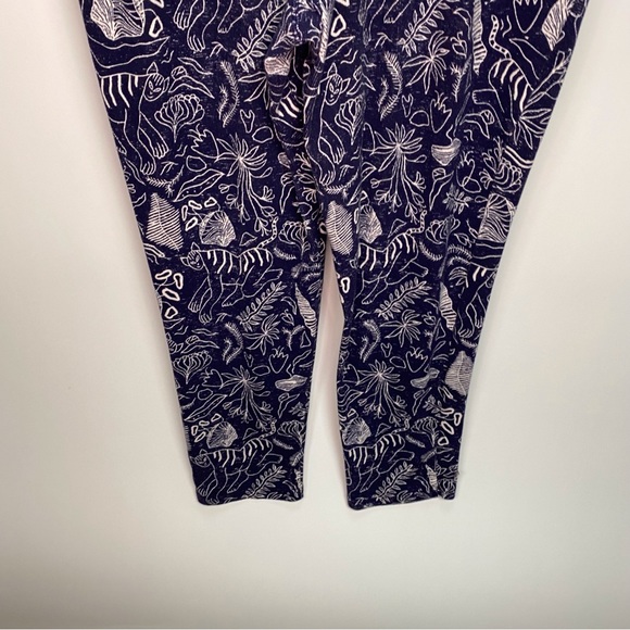 Anthropologie Adele Prost Fern Lounge Jumpsuit XL Blue Pajama One Piece - Picture 16 of 16